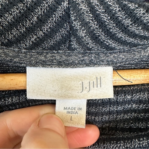 Cowl neck teal striped sweater - Picture 7 of 11